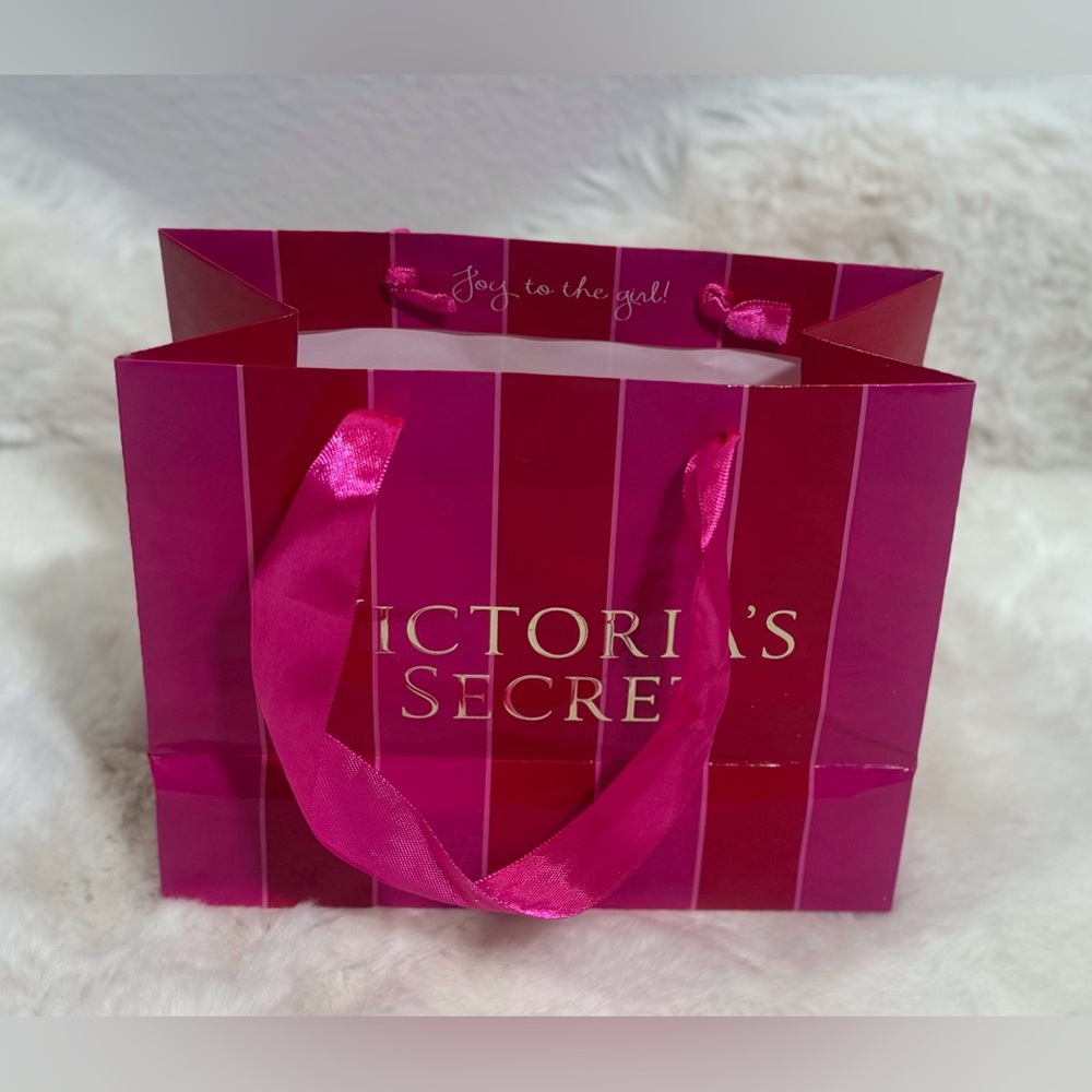 Victoria's Secret Pink Striped Small Gift Shopping Bag